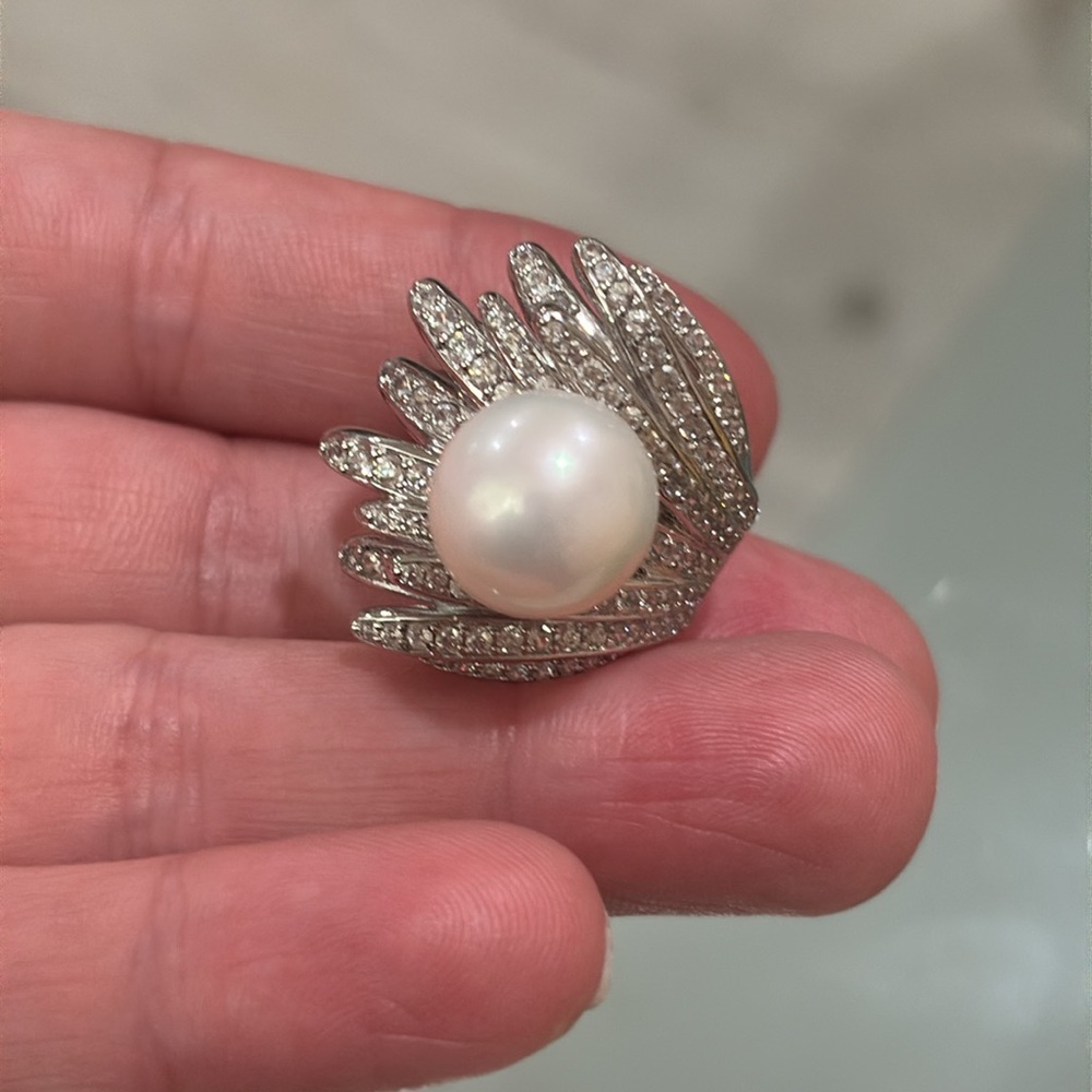 BBJ 925 new ring made of real silver and pearls